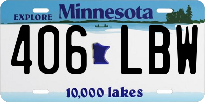 MN license plate 406LBW