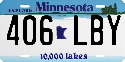 MN license plate 406LBY