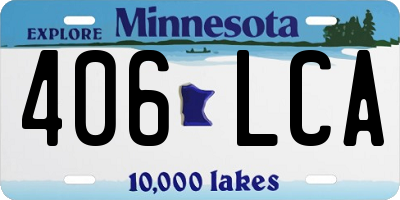 MN license plate 406LCA