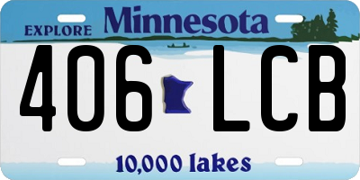 MN license plate 406LCB