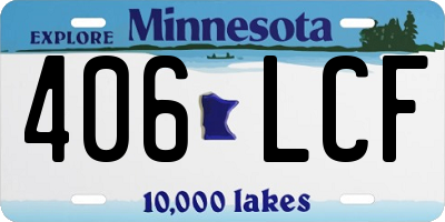 MN license plate 406LCF