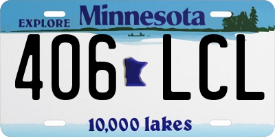 MN license plate 406LCL