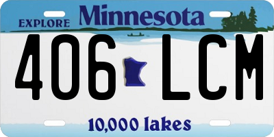 MN license plate 406LCM