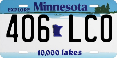 MN license plate 406LCO