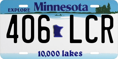 MN license plate 406LCR
