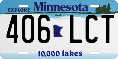 MN license plate 406LCT