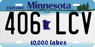 MN license plate 406LCV