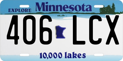 MN license plate 406LCX