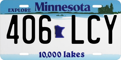 MN license plate 406LCY