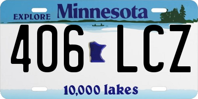 MN license plate 406LCZ