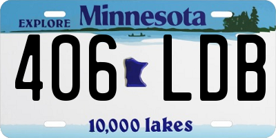 MN license plate 406LDB