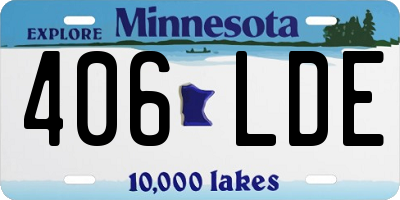 MN license plate 406LDE