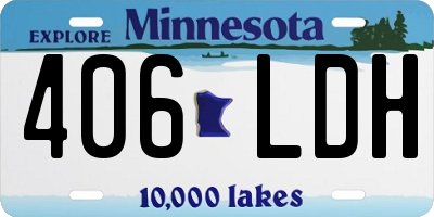 MN license plate 406LDH