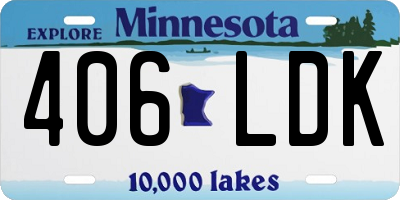 MN license plate 406LDK