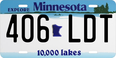 MN license plate 406LDT