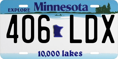 MN license plate 406LDX