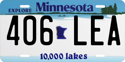 MN license plate 406LEA