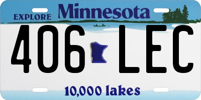 MN license plate 406LEC