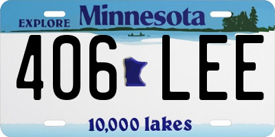 MN license plate 406LEE