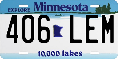 MN license plate 406LEM