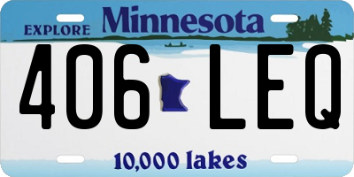 MN license plate 406LEQ