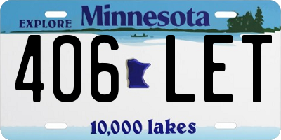 MN license plate 406LET