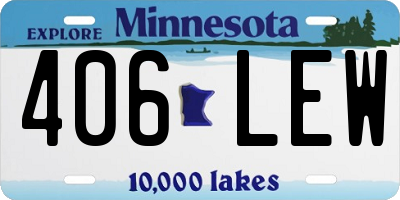 MN license plate 406LEW