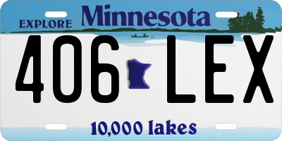 MN license plate 406LEX