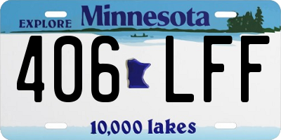 MN license plate 406LFF