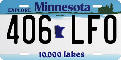 MN license plate 406LFO