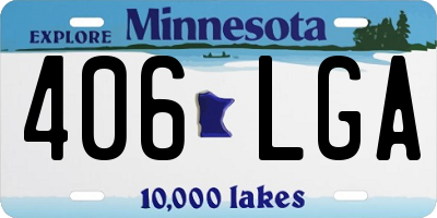MN license plate 406LGA