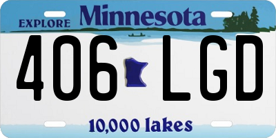 MN license plate 406LGD