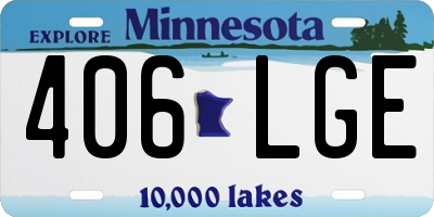 MN license plate 406LGE