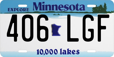 MN license plate 406LGF