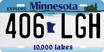 MN license plate 406LGH