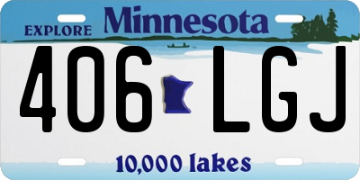 MN license plate 406LGJ