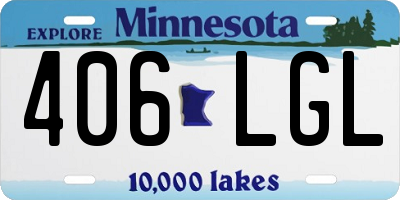 MN license plate 406LGL