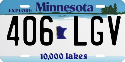 MN license plate 406LGV