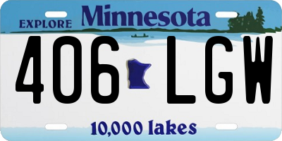 MN license plate 406LGW