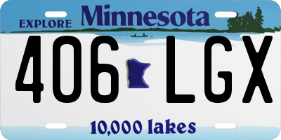 MN license plate 406LGX