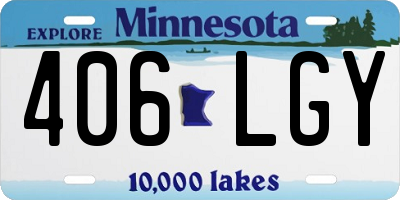 MN license plate 406LGY