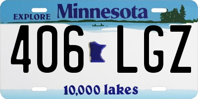 MN license plate 406LGZ