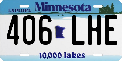 MN license plate 406LHE