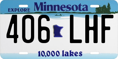 MN license plate 406LHF