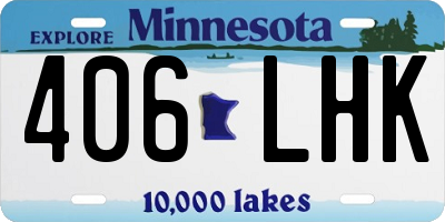 MN license plate 406LHK