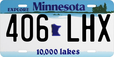 MN license plate 406LHX