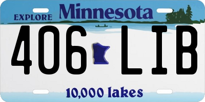 MN license plate 406LIB