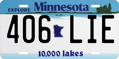 MN license plate 406LIE
