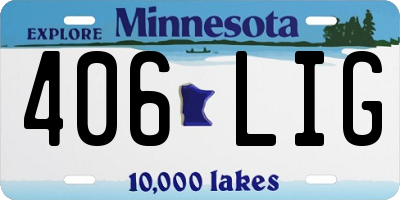 MN license plate 406LIG