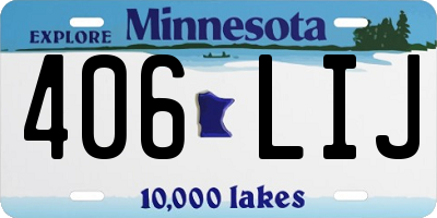 MN license plate 406LIJ